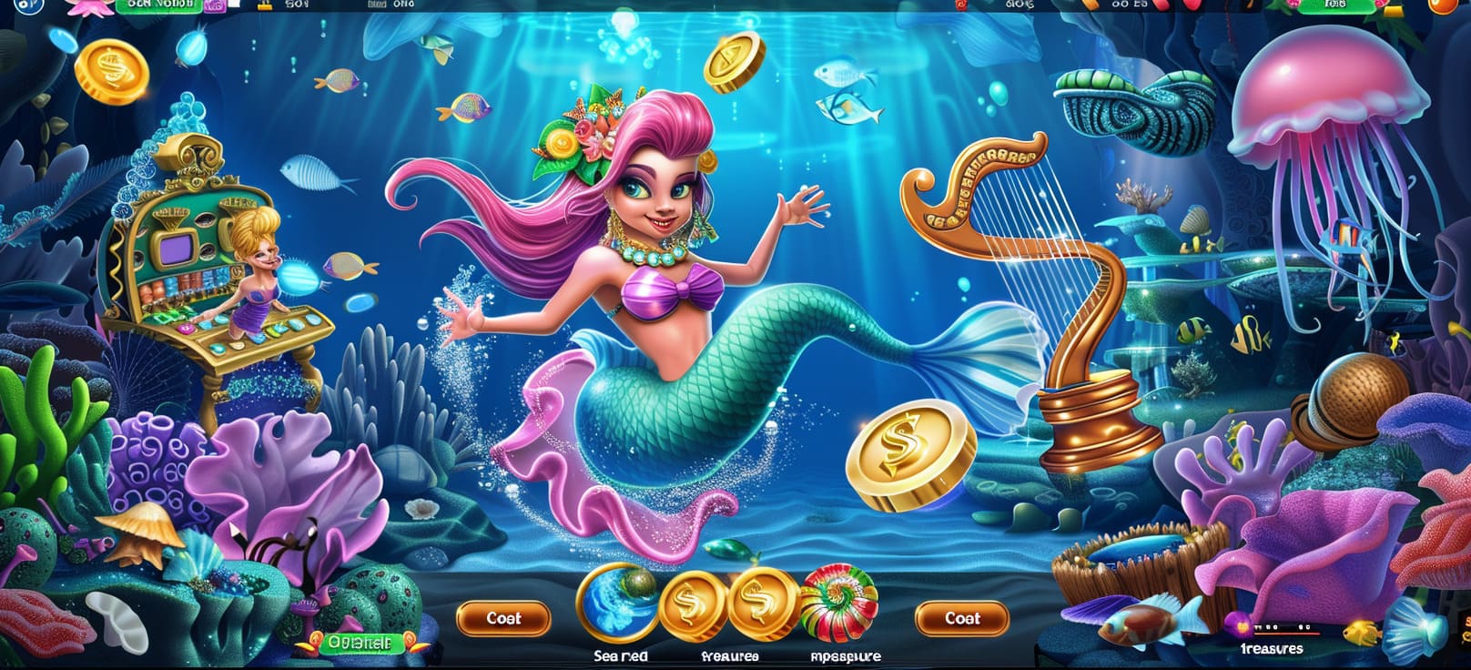 Caça-níqueis de sereia online com tesouros do mar no jj3 cassino