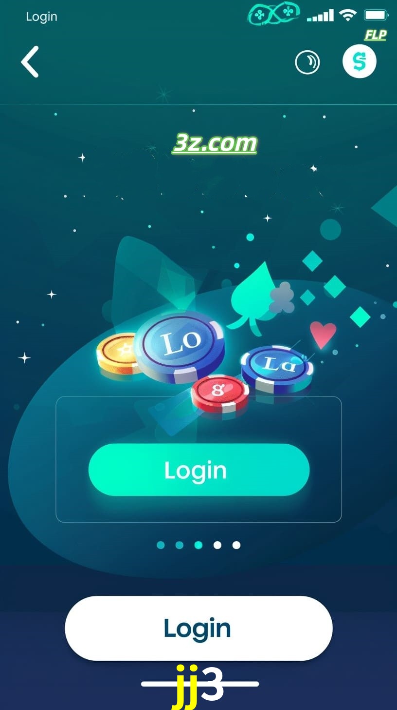 Login no aplicativo de cassino online jj3 Brasil com bônus de boas-vindas